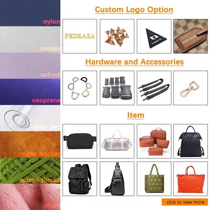 Real material, hardware and logo customization options