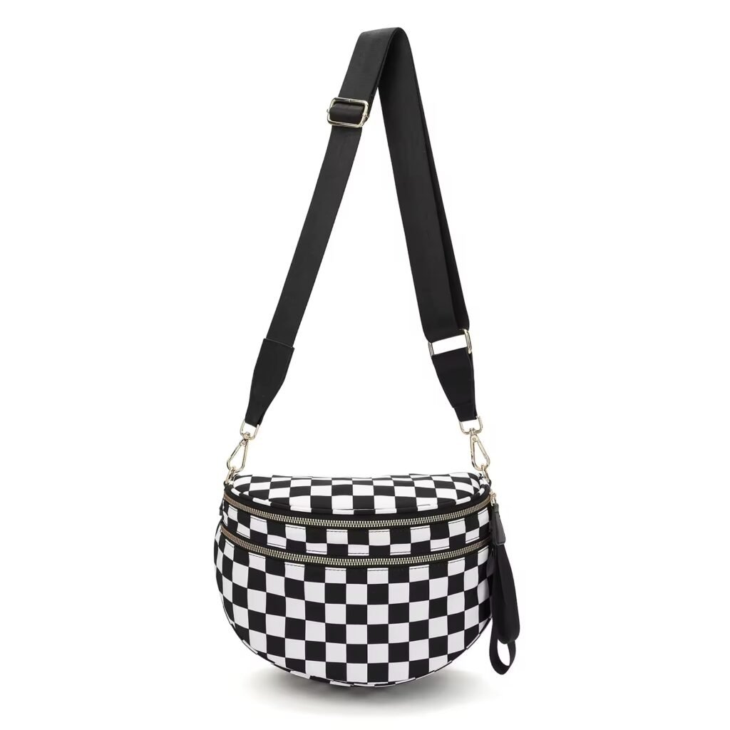 Oversize Checkered Fanny Pack