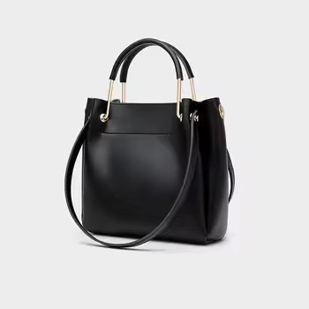 Metal Handle PU Bucket Bag