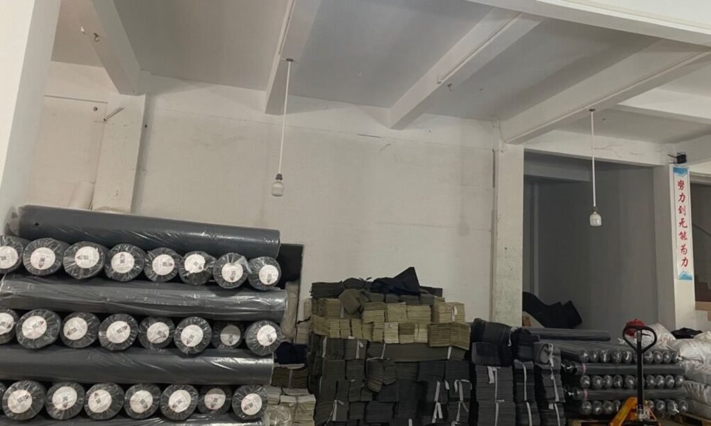 Bag materials stored in the factory